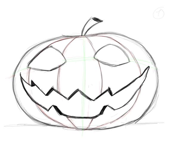600x500 Drawing Pumpkin Faces Halloween