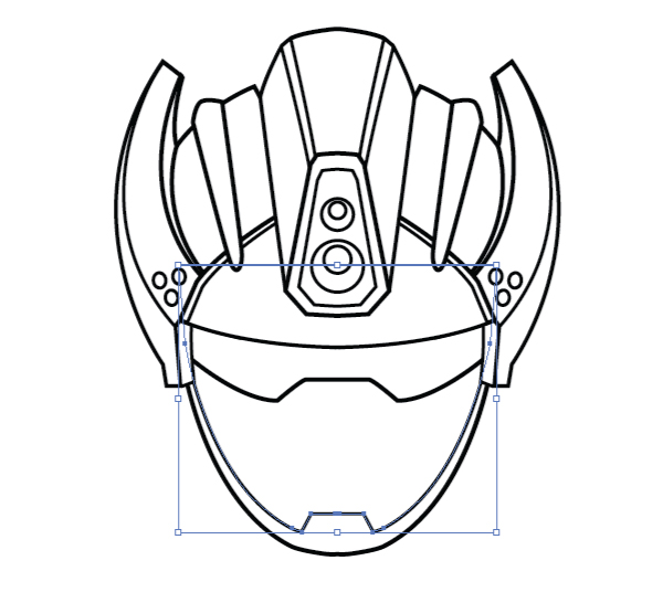 600x546 Create A Futuristic Robot Helmet In A Line Art Style In Adobe