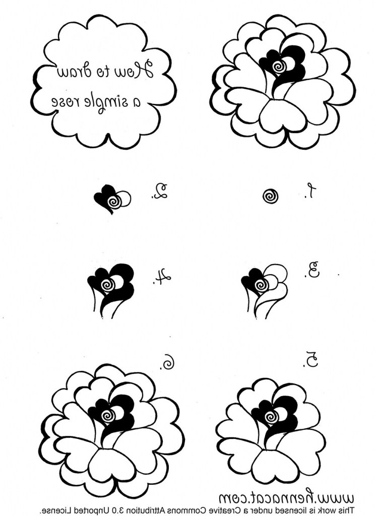 746x1024 How Draw A Realistic Rose Easy How
