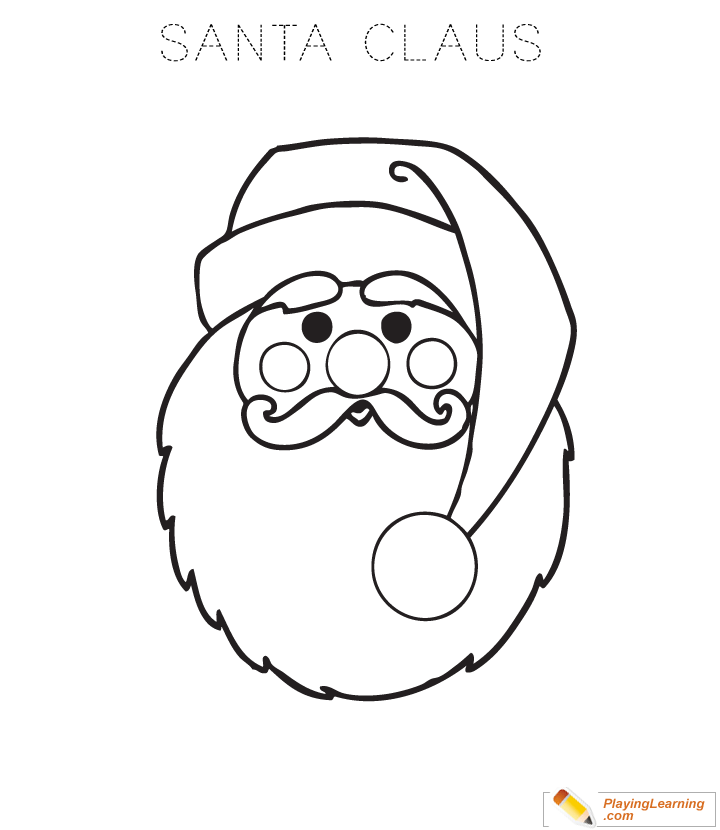 720x830 Easy Santa Claus Coloring Page For Kids