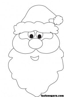 223x338 Christmas Santa Face Printable Coloring Pages