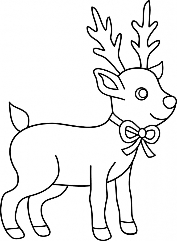 751x1024 Easy Christmas Drawing Deer And Santa Christmas Coloring Pages