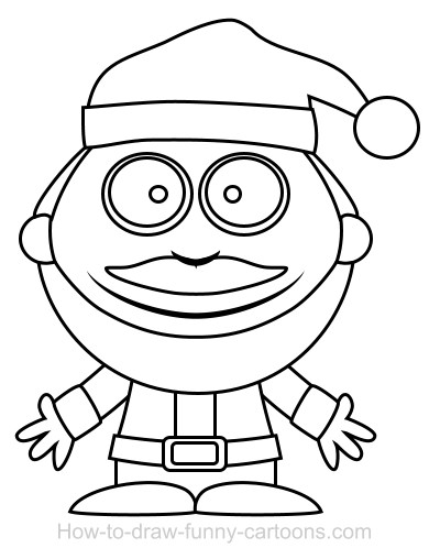 400x508 Drawing A Santa Cartoon