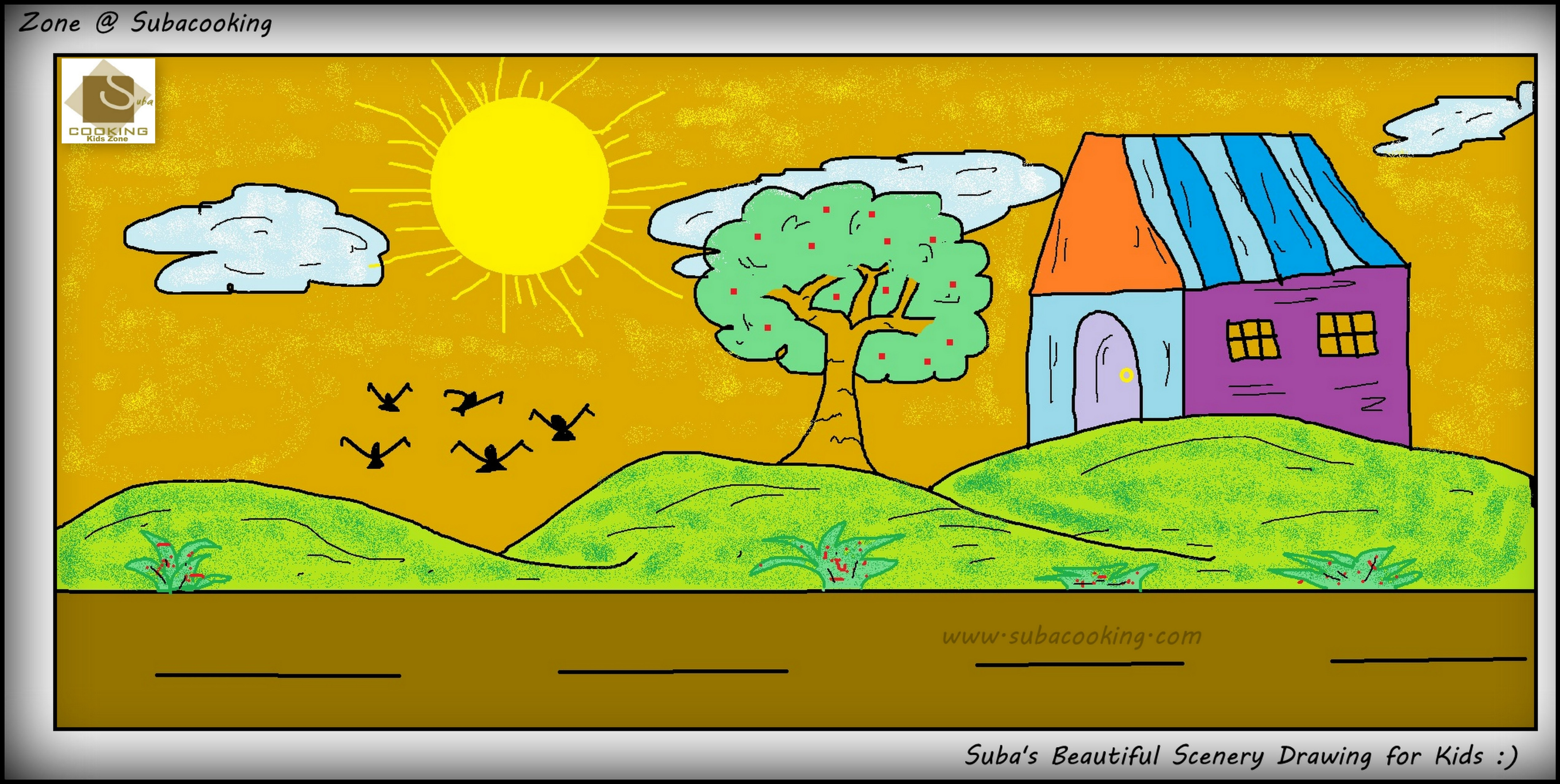 5085x2557 Picture Of Scenery For Kids Drawing Easy Scenery Drawings For Kids