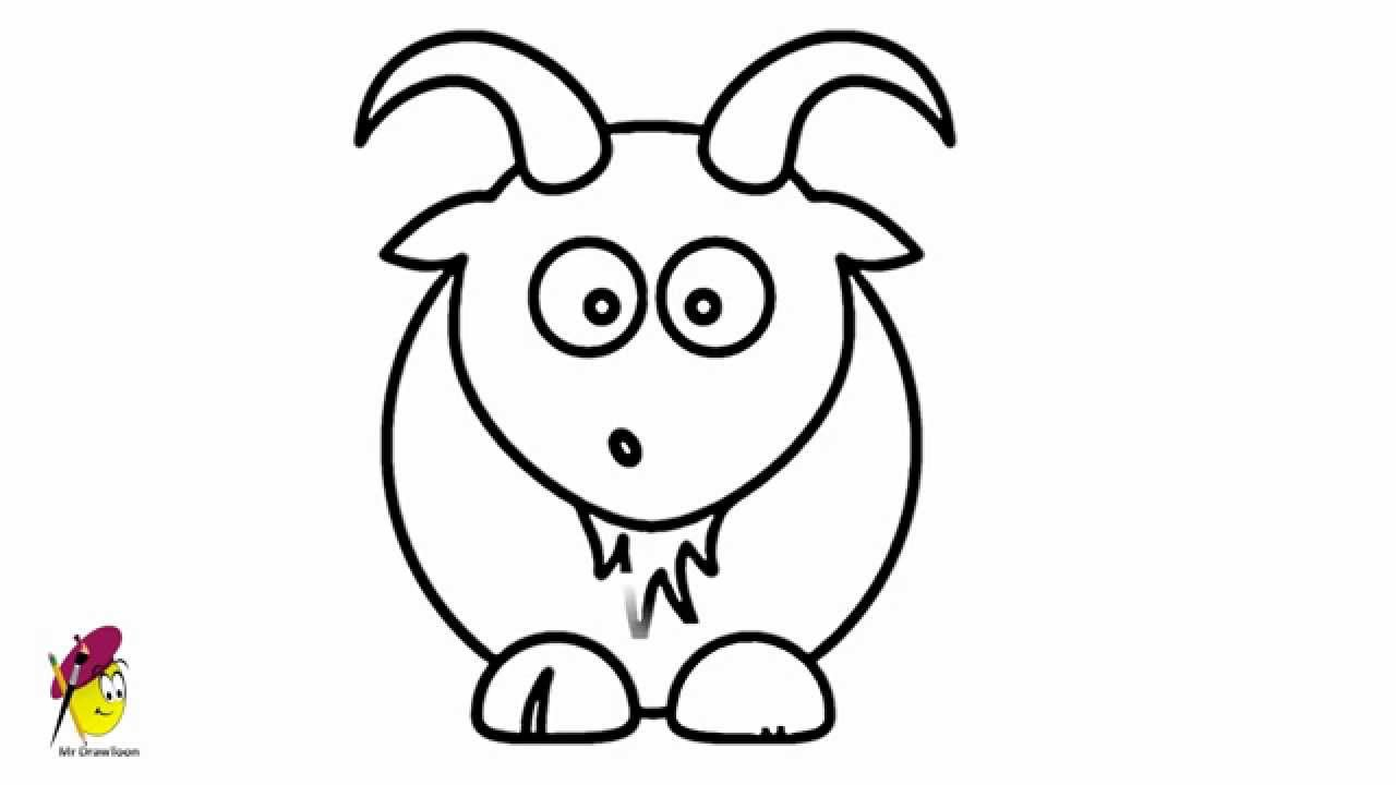 1280x720 Simple Drawing Of A Sheep Goat Cartoon