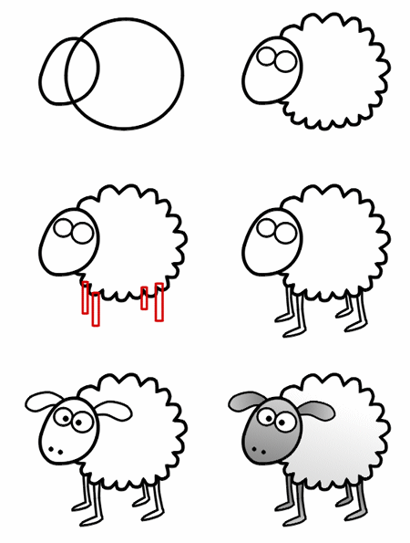 450x595 Drawing A Cartoon Sheep