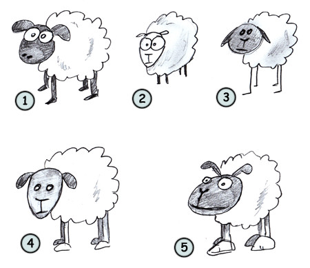 450x389 Drawing A Cartoon Sheep