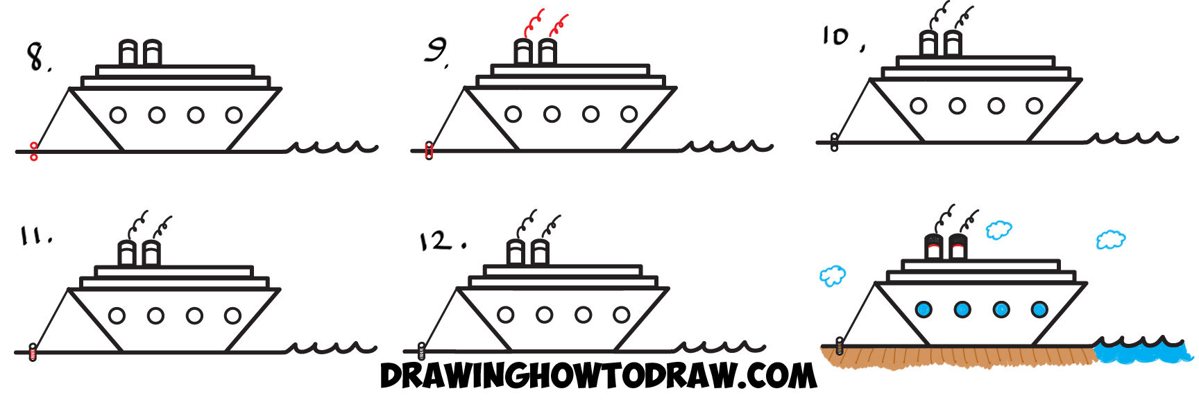1728x577 How To Draw A Cartoon Ship From The Letter Z Shape