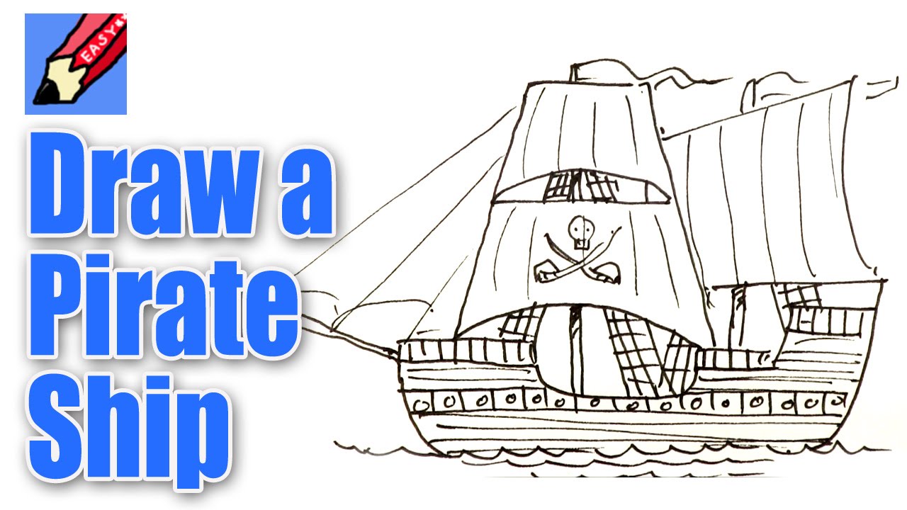 1280x720 How To Draw A Pirate Ship Real Easy