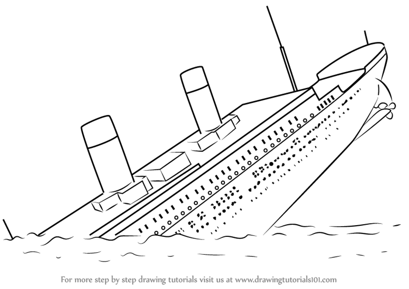 800x566 Learn How To Draw Titanic Sinking (Boats And Ships) Step By Step