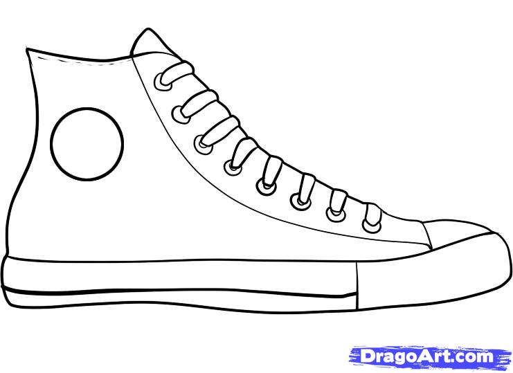 741x539 How To Draw Converse, How To Draw Chuck Taylors, Step By Step