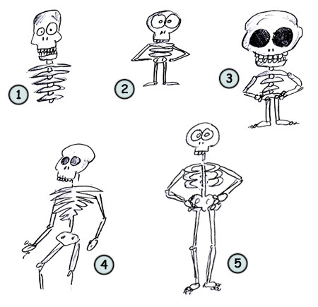 450x435 Drawing A Cartoon Skeleton