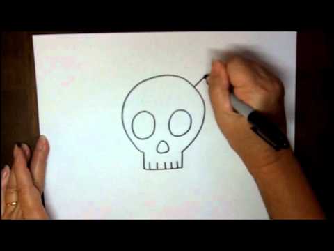 480x360 How To Draw A Skull And Crossbones Step By Step Simple Cartoon