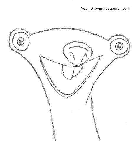 468x480 How To Draw Sid From Ice Age Your Drawing Lessons