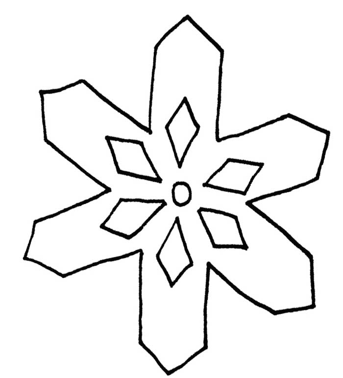 700x771 Snowflake With A Simple Pattern Coloring Page