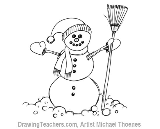 550x442 How To Draw A Snowman
