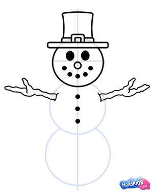 300x377 How To Draw How To Draw A Snowman