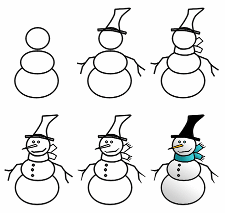 450x427 Drawing A Cartoon Snowman