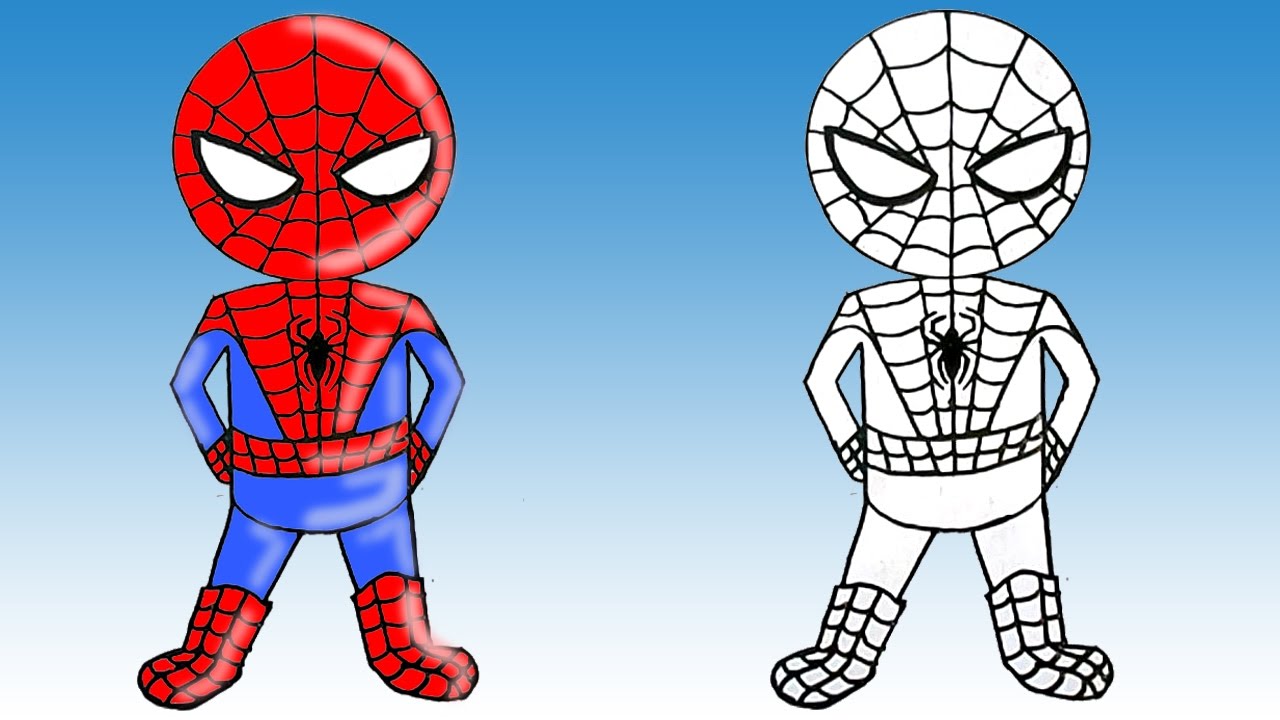 1280x720 How To Draw Spiderman Cute Step By Step Easy Fun To Draw For Kids