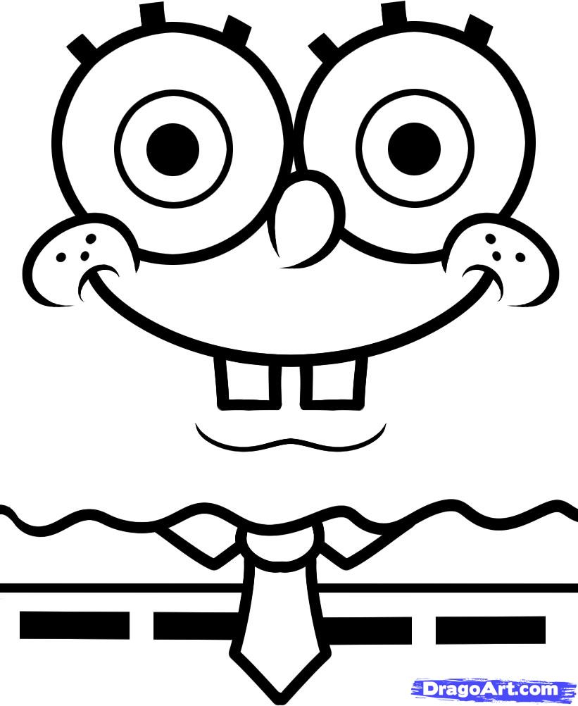 821x1002 Spongebob Character Drawings With Coor How To Draw Spongebob