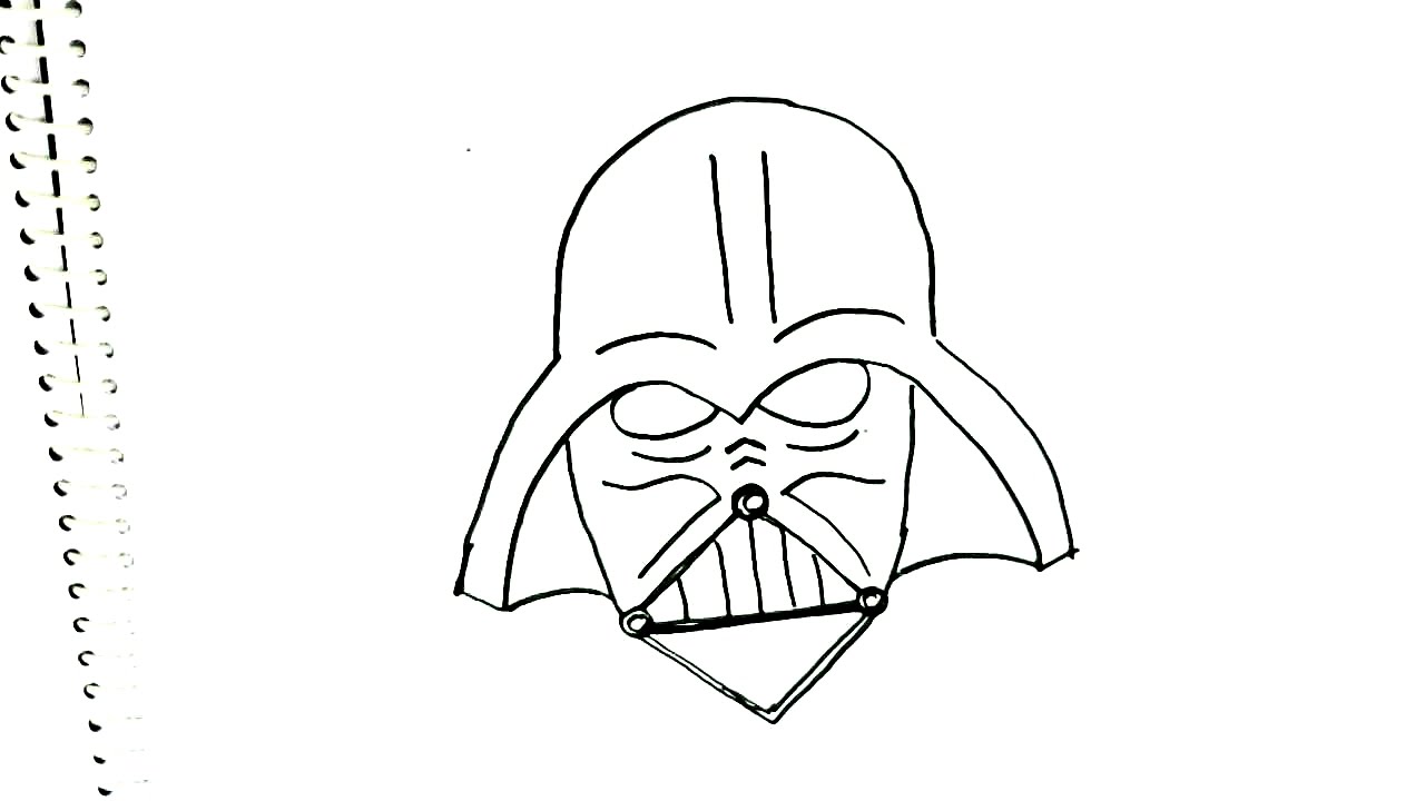 1280x720 How To Draw Darth Vader Mask,star Wars In Easy Steps For Children