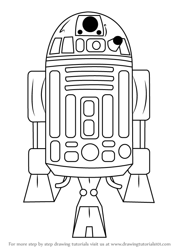 600x847 Learn How To Draw R2 D2 From Star Wars (Star Wars) Step By Step