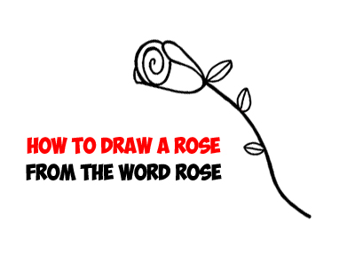 400x288 How To Draw A Rose From Word Rose Drawing Tutorial For Kids