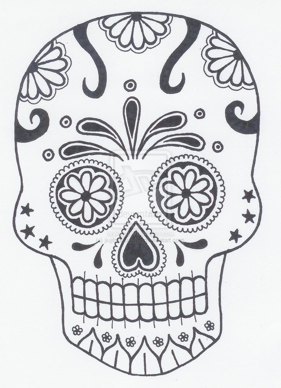 900x1241 Sugar Skull Drawings Step By Step