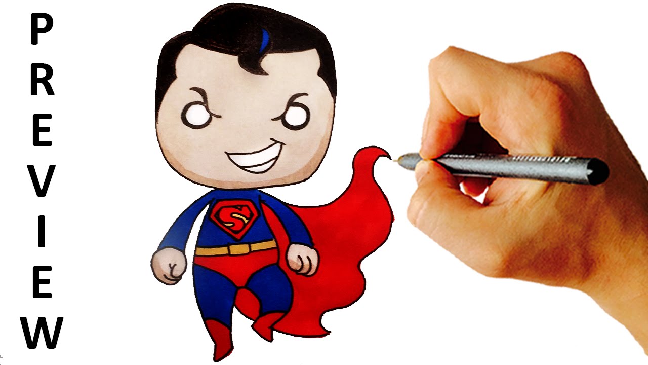 1280x720 How To Draw Superman Chibi From Dc Comics Easy Step By Step Video