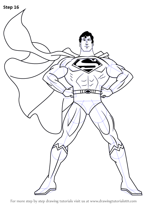 598x844 Learn How To Draw Superman (Superman) Step By Step Drawing Tutorials