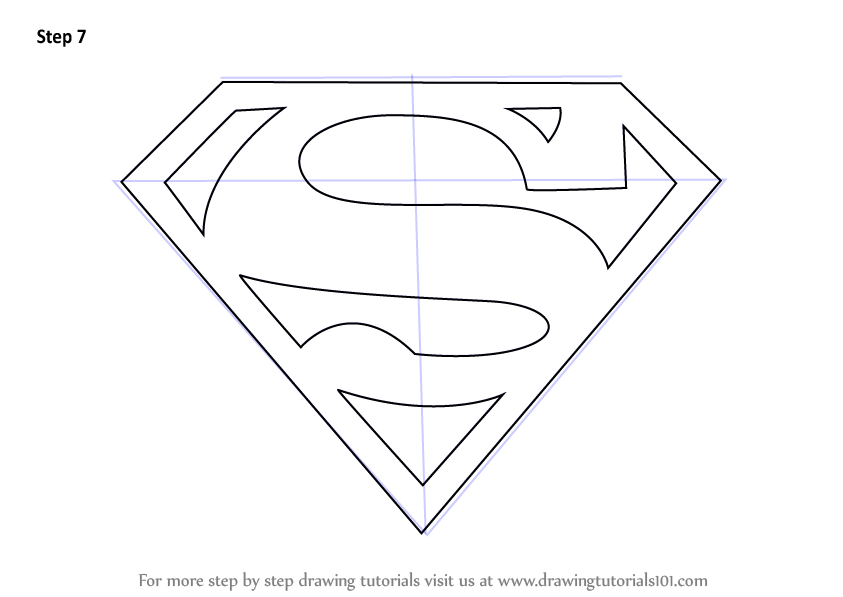 843x597 Learn How To Draw Superman Symbol (Superman) Step By Step
