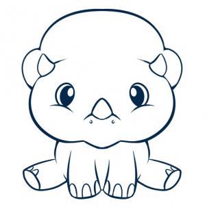 302x302 How To Draw How To Draw A Simple Dinosaur