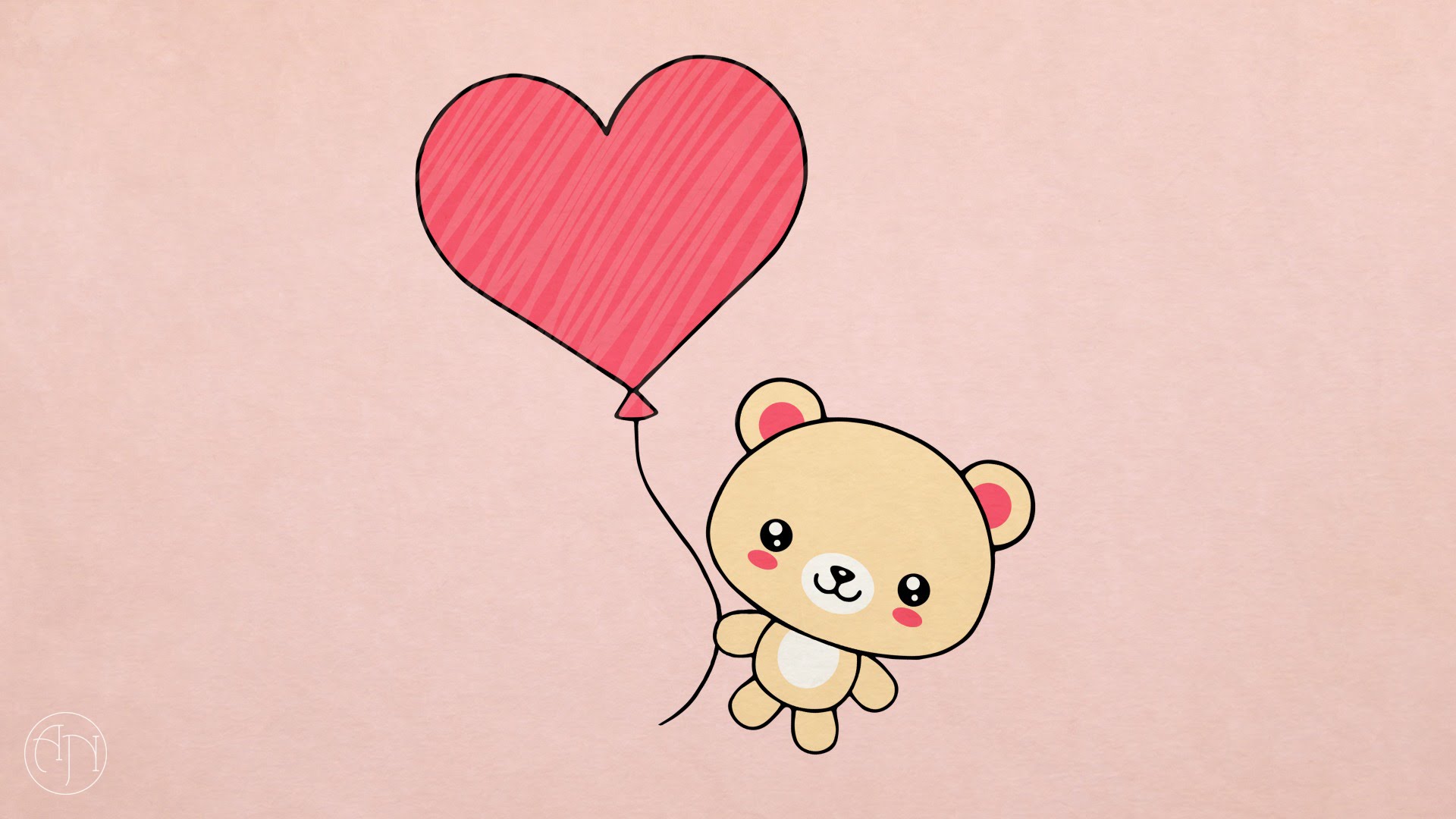 1920x1080 How To Draw] Valentine's Day Present Teddy Bear With Heart