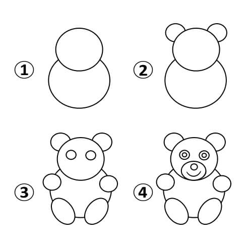 500x500 Draw A Teddy Bear For Kids