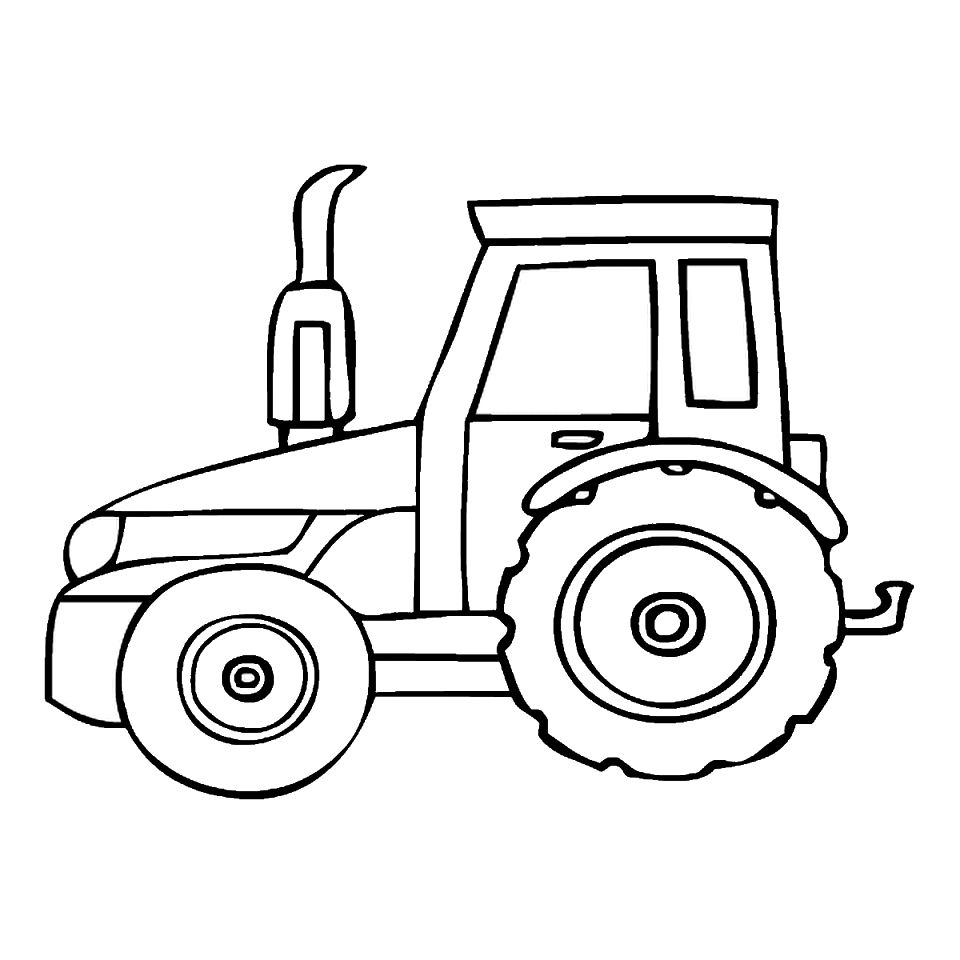960x960 Tractor Coloring Pages