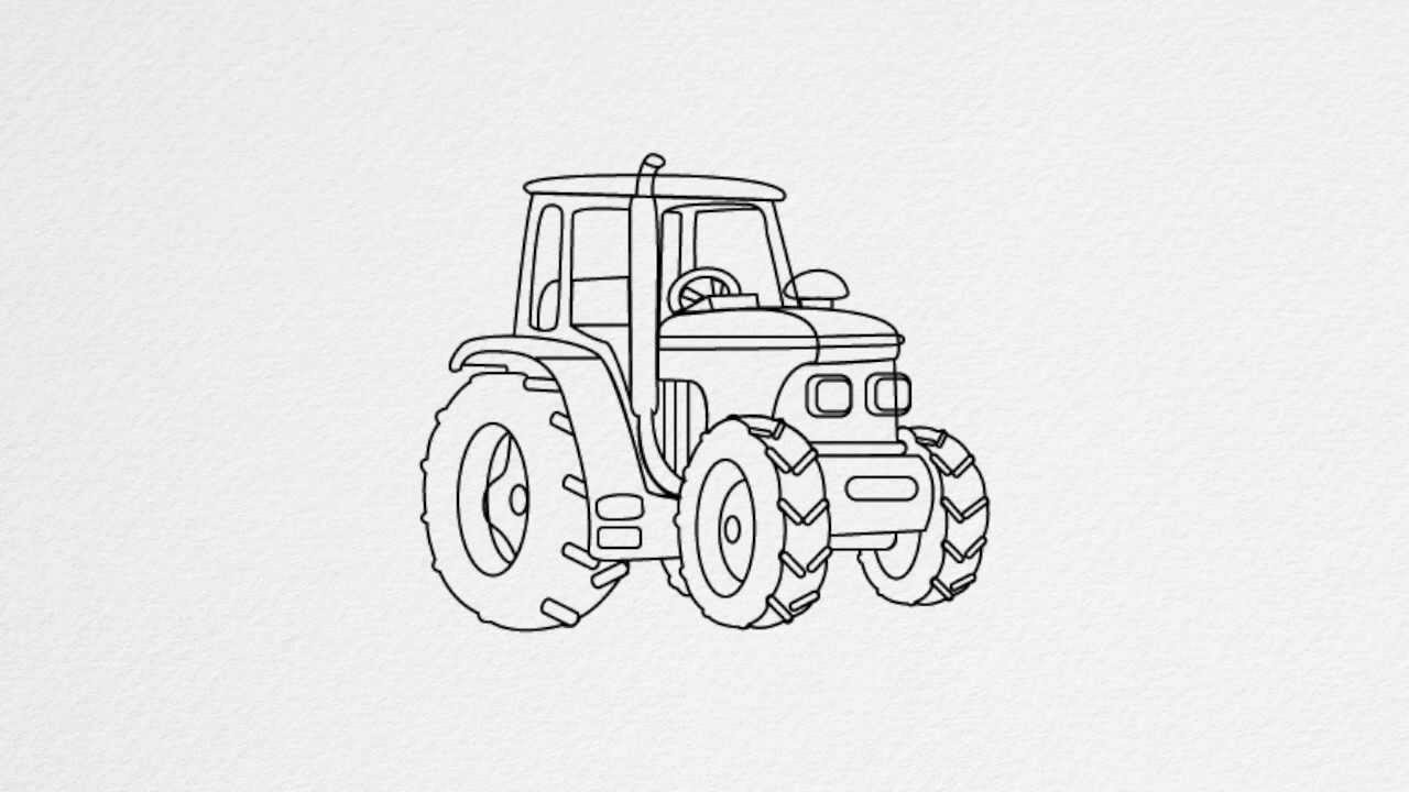 1280x720 How To Draw A Tractor Step By Step