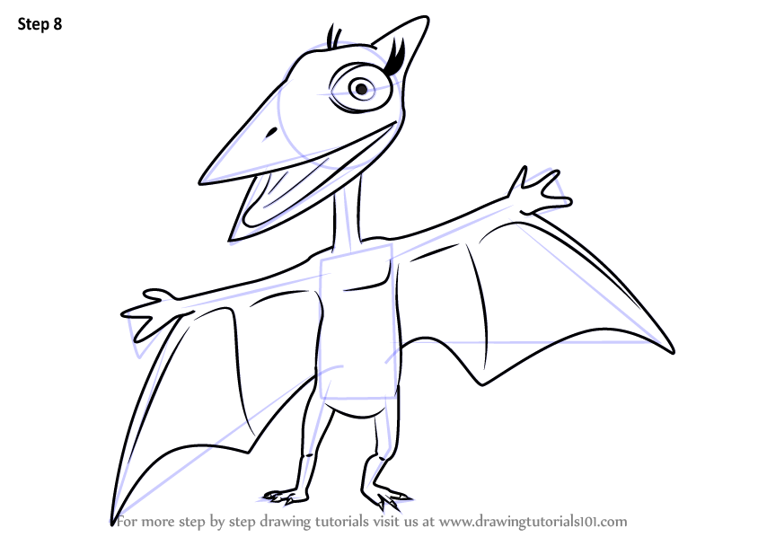 844x598 Learn How To Draw Don Pteranodon From Dinosaur Train (Dinosaur