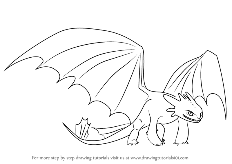 800x566 Learn How Draw Night Fury From How Train Your Dragon (How