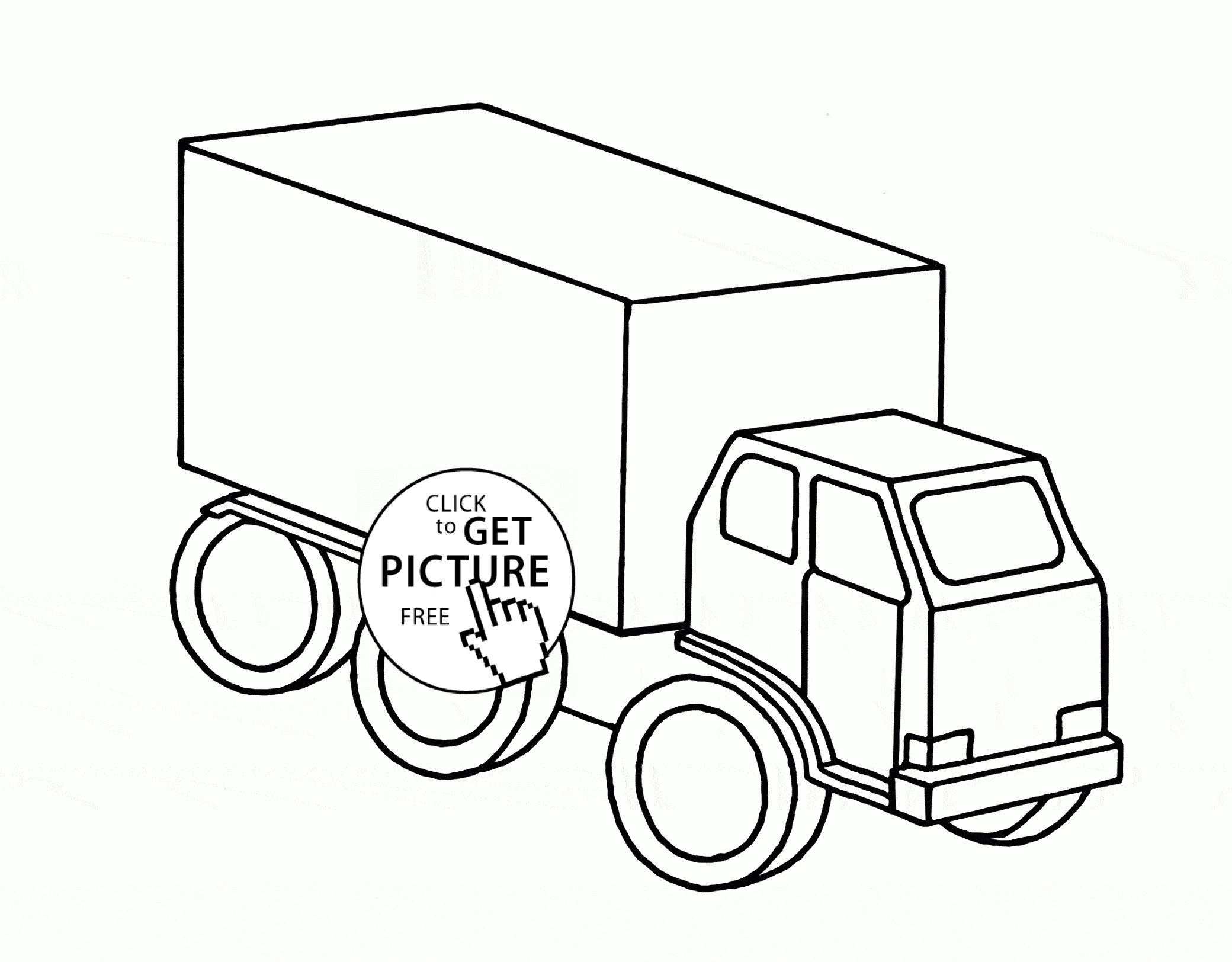 2080x1624 Easy Truck Coloring Page For Preschoolers, Transportation Coloring