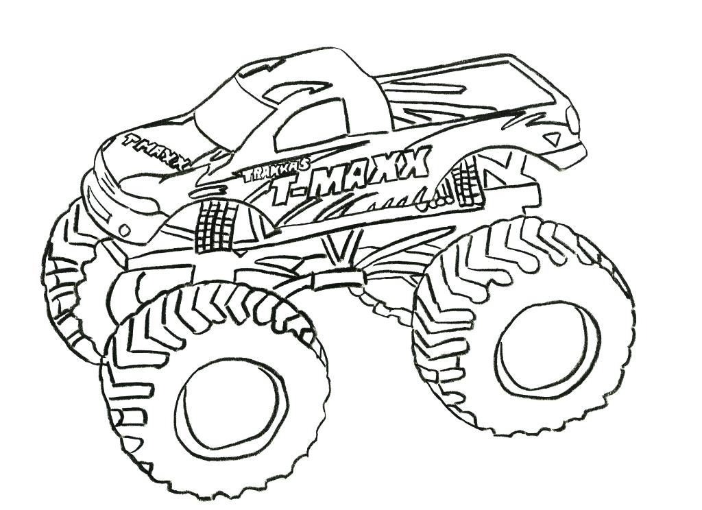1024x744 Big Monster Truck Coloring Pages Together With Easy Monster Truck