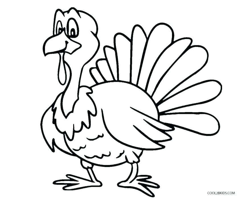 878x706 Free Turkey Coloring Pages Easy Turkey Coloring Page
