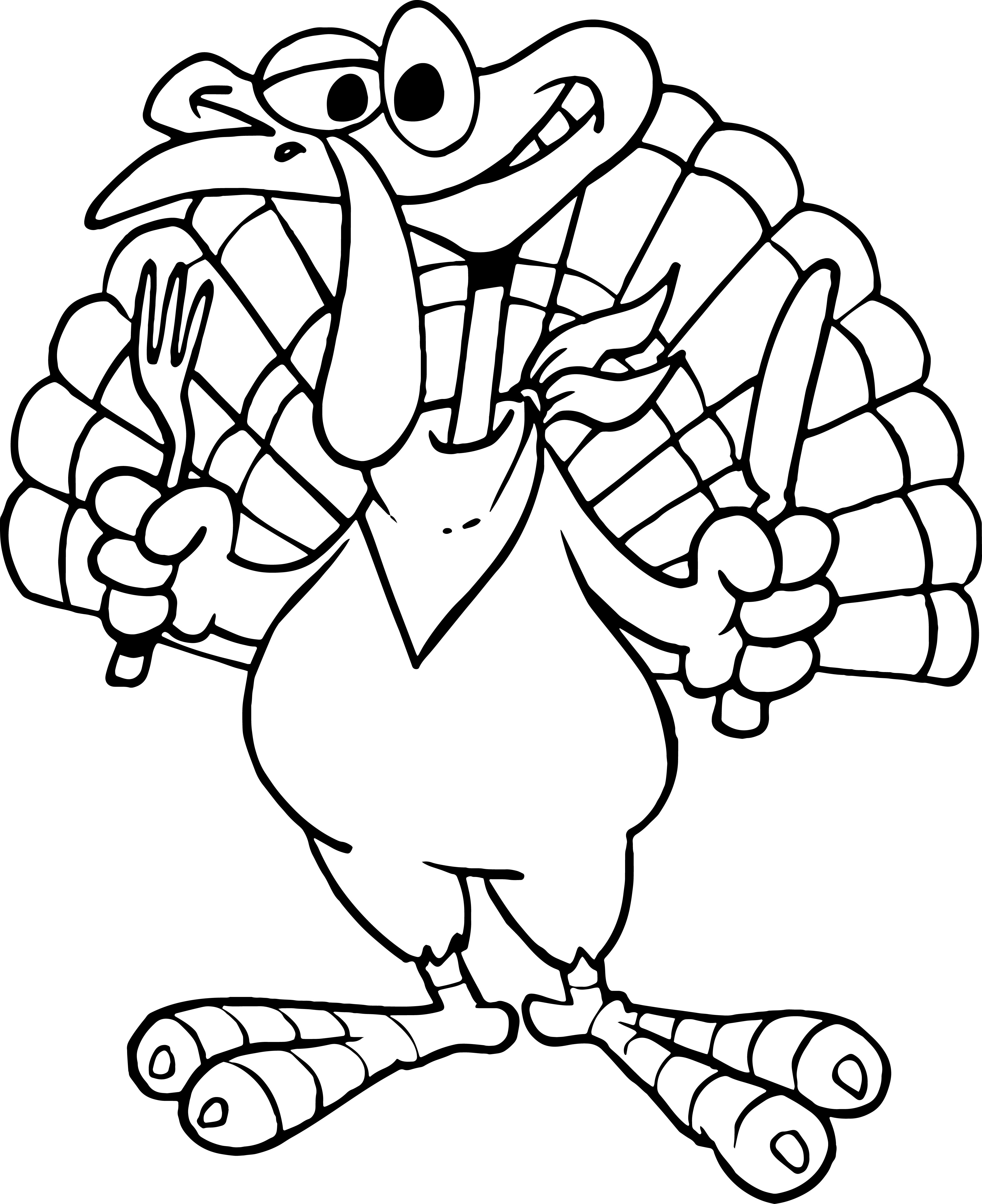 4149x5088 Easy Turkey Coloring Page Free Draw To Color
