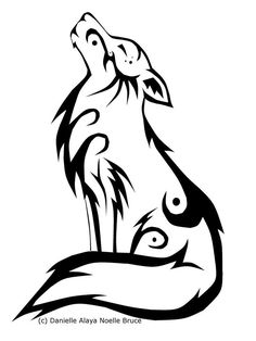 236x314 Tribal Howling Wolf Sketch By Deviouslydani