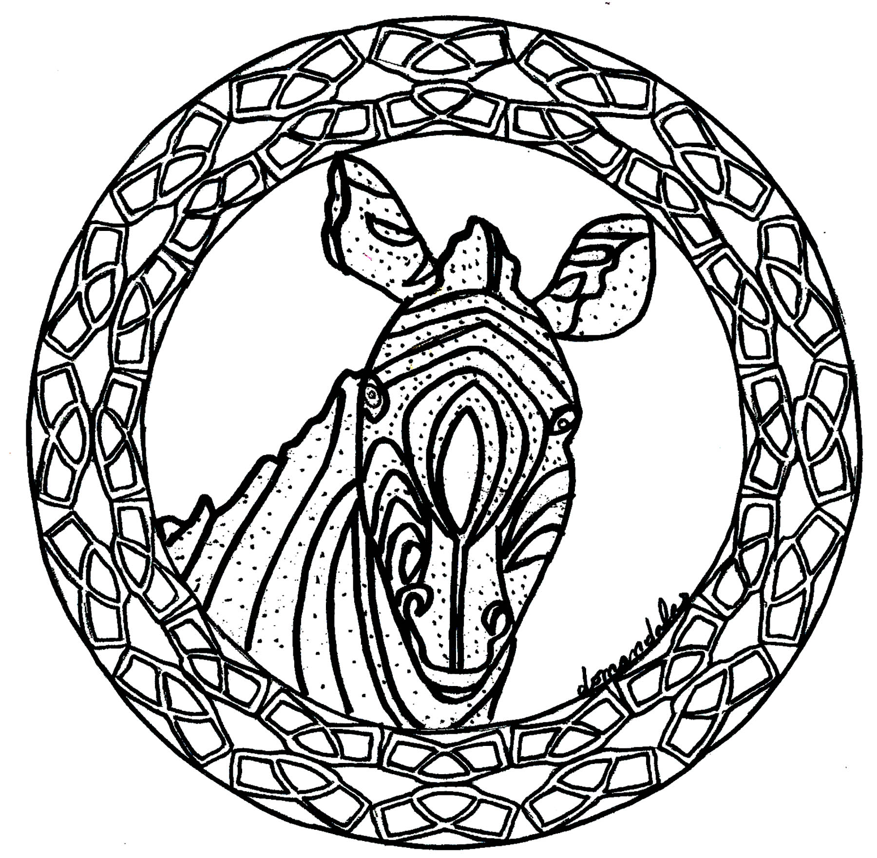 1800x1761 Mandala Zebra Simple Easy Mandalas For Kids