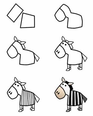 300x376 A Cute Cartoon Zebra Is Now The Subject Of This Easy Drawing