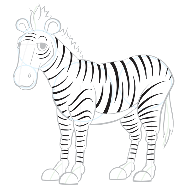 600x600 Cartoon Zebra Step By Step Drawing Lesson
