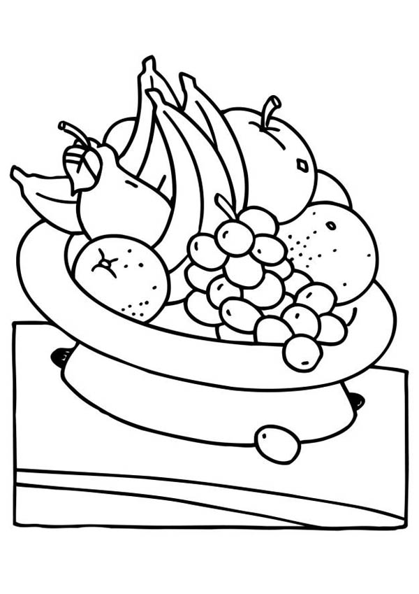600x849 Eat Fruit For Your Health Coloring Page