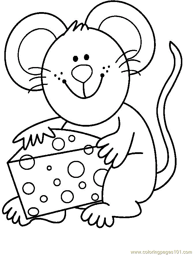 669x886 Mouse Eat Cheese Coloring Page