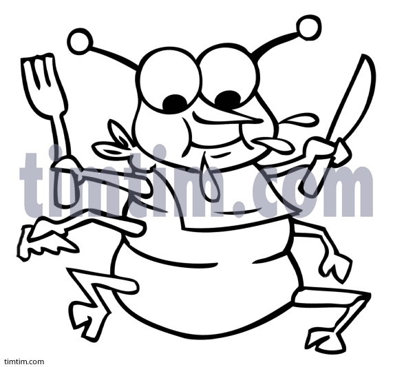 571x533 Free Drawing Of A Hungry Bug From The Category Cooking Food