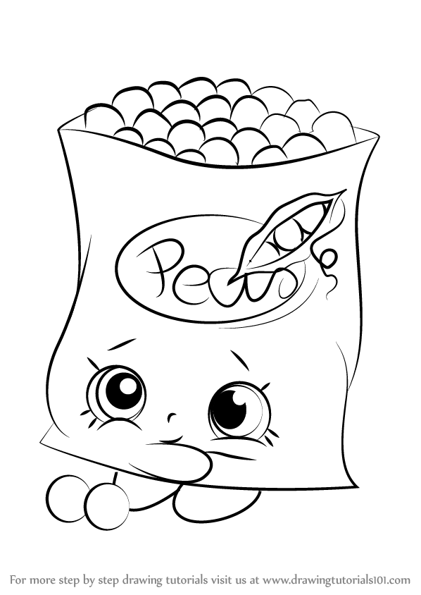 598x844 Learn How To Draw Freezy Peazy From Shopkins (Shopkins) Step By